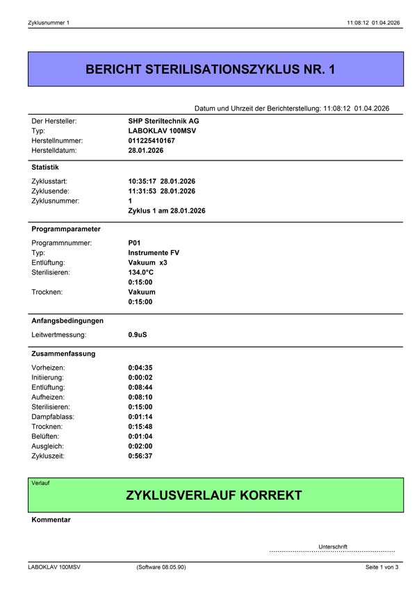 Sterilisationsprotokoll
