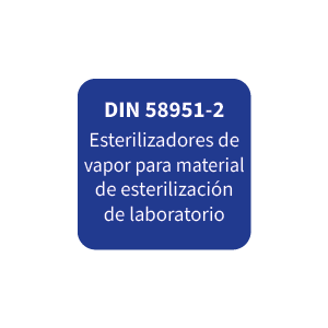 DIN 58951-2: Esterilizadores de vapor para material de esterilización de laboratorio